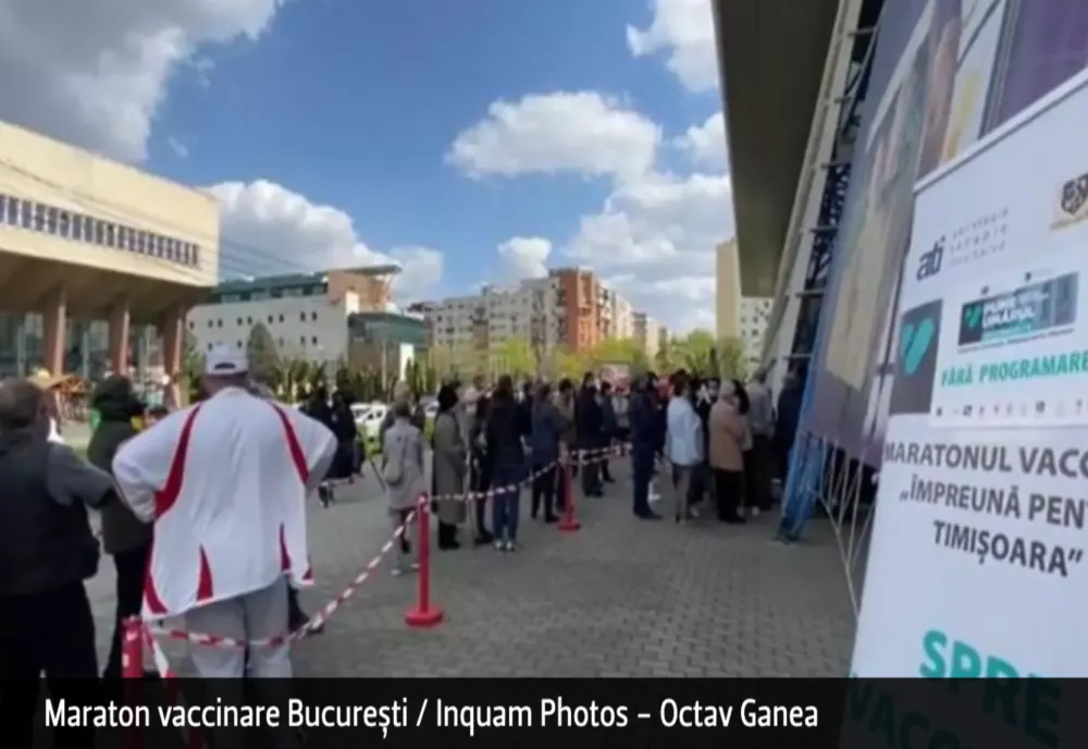 Maratonul Vaccinării din Bucureşti - Peste 18.000 de oameni până duminică, la ora 20:00