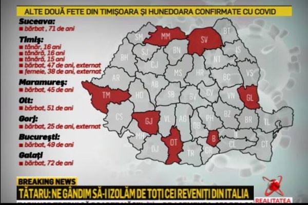 Încă patru noi cazuri de coronavirus, în România. Bilanțul actualizat.