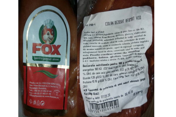 Alertă alimentară. Un tip de CIOLAN AFUMAT distribuit în magazinele Carrefour, conține bacteria Listeria monocytogenes
